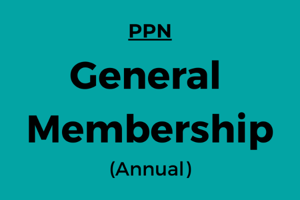 Text 'PPN General Membership (Annual)' on a teal background